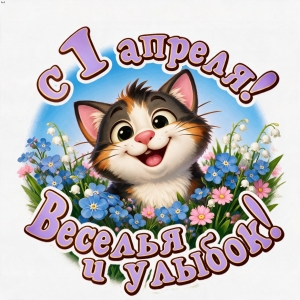 Первого апреля день улыбок и шуток.